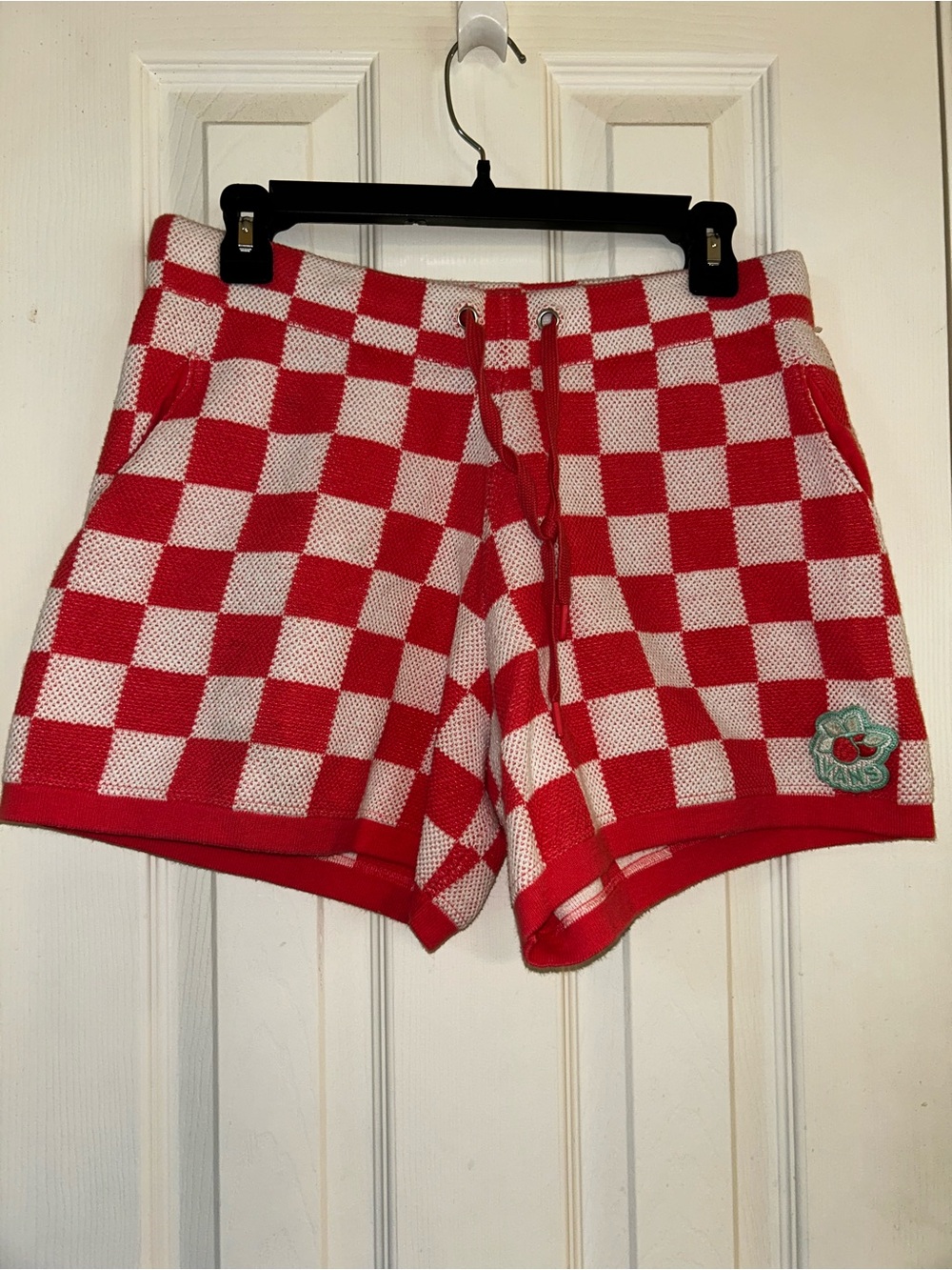 NWOT Vans Ladies Large Red and White Checkerboard Casual Shorts